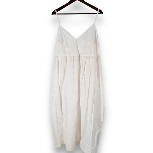 A New Day White Textured Maxi Dress Minimalist Smocked Back Summer XXL - Picture 3 of 13